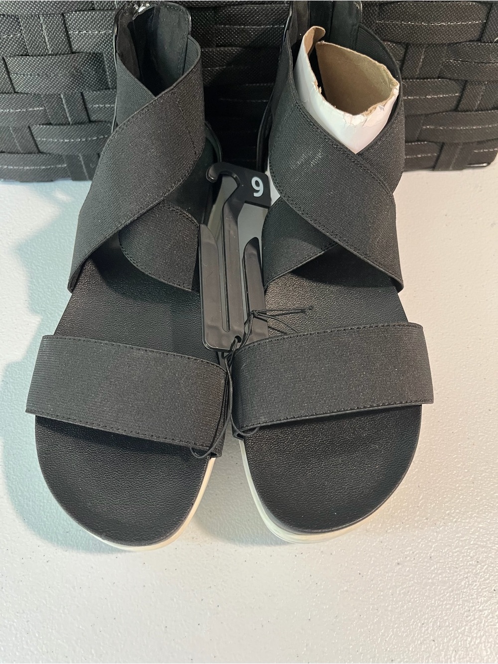 Black Crisscross Strap Sandals